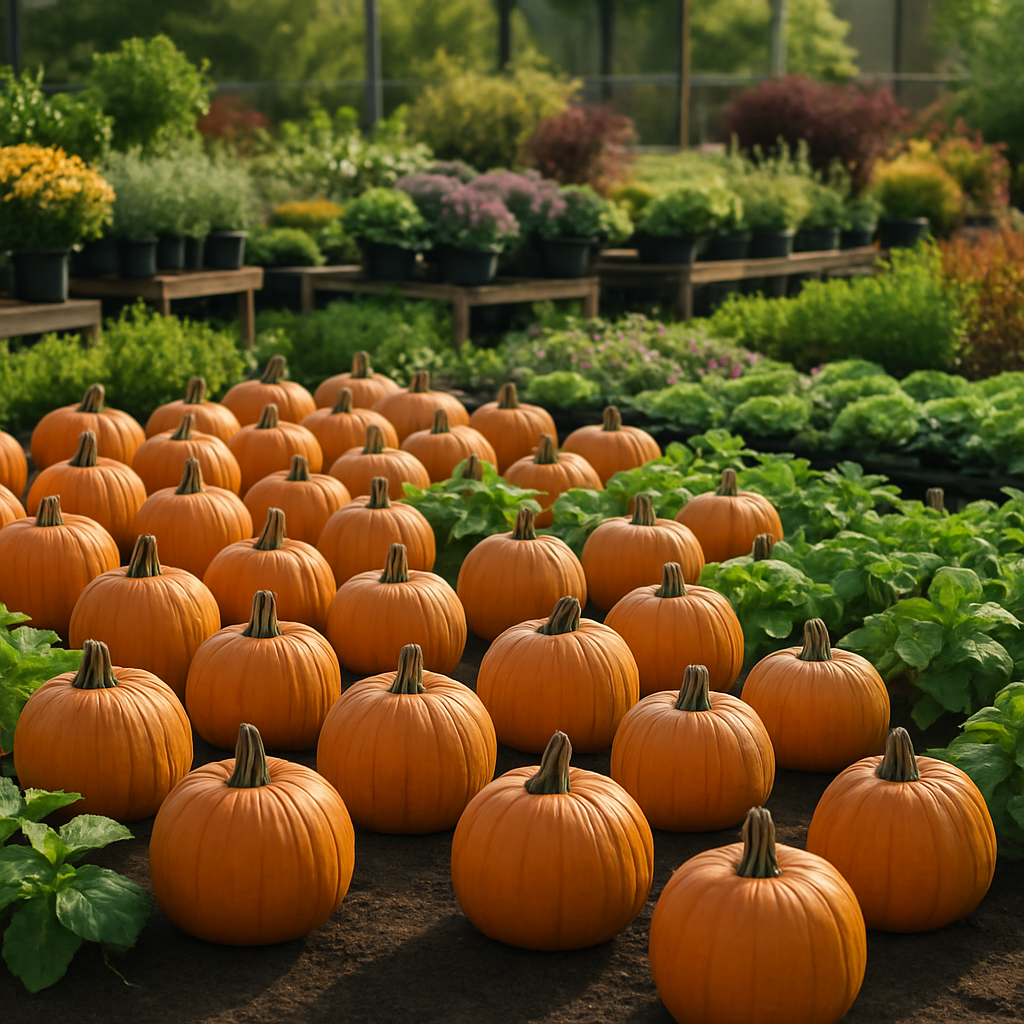 Families enjoying a day at the pumpkin patch with kids picking pumpkins